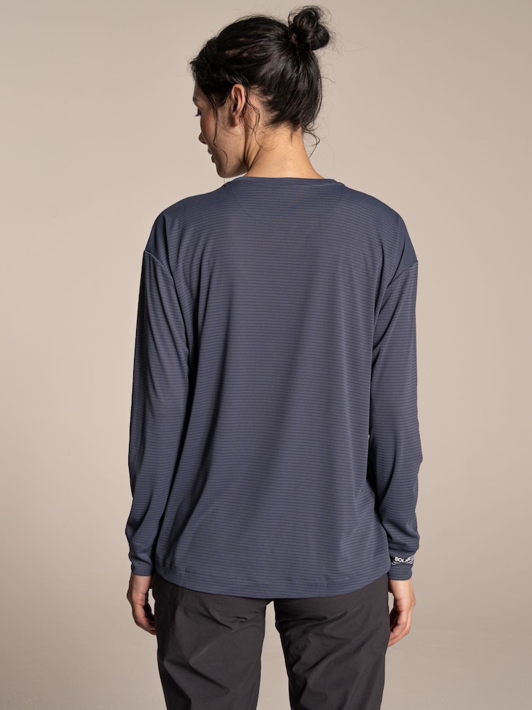 Craghoppers Grey NosiLife SolarShield+ Long Sleeved T-Shirt - Image 2 of 4 Craghoppers Grey NosiLife SolarShield+ Long Sleeved T-Shirt - Image 2 of 4
