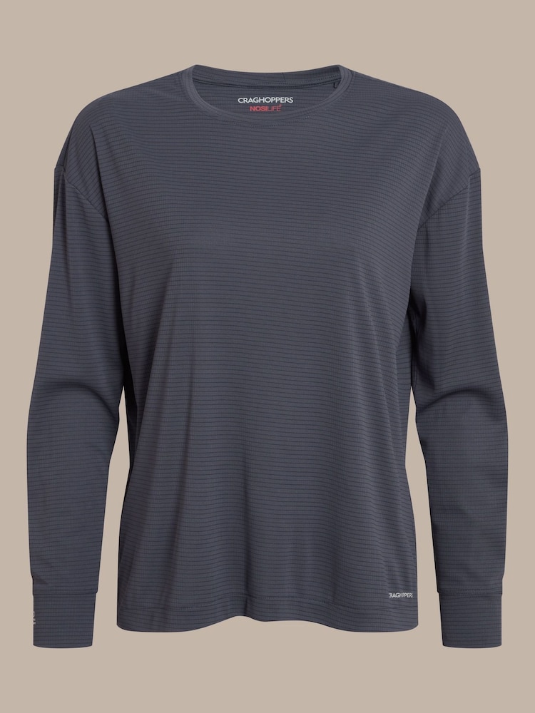 Craghoppers Grey NosiLife SolarShield+ Long Sleeved T-Shirt - Image 4 of 4 Craghoppers Grey NosiLife SolarShield+ Long Sleeved T-Shirt - Image 4 of 4