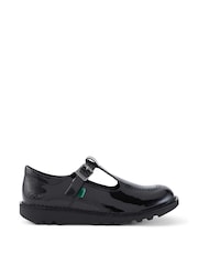 Kickers Black Patent Youth Leather School Shoes - Image 2 of 8