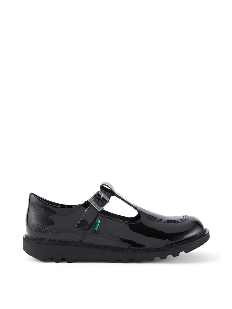 Kickers Black Patent Youth Leather School Shoes - Image 2 of 8