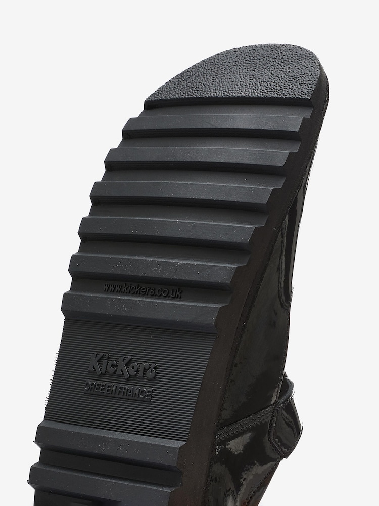 Kickers Black Patent Youth Leather School Shoes - Image 7 of 7