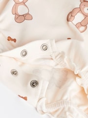 Pink/Cream Baby 100% Cotton Rompers 3 Pack - Image 7 of 7