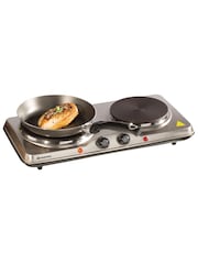 Daewoo Silver Double Stainless Steel Hot Plate - Image 1 of 4