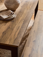 Dark Bronx Oak Effect 6 Seater Dining Table and Bench Set - Image 5 of 9