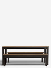 Dark Bronx Oak Effect 6 Seater Dining Table and Bench Set - Image 7 of 9