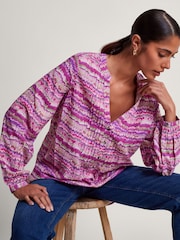 Monsoon Blaire Bluse mit Pinselstrichmuster - Bild 3 von 5