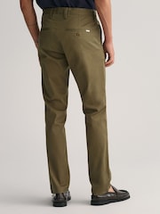 GANT Juniper Green Slim Fit Cotton Twill Chino Trousers - Image 2 of 5