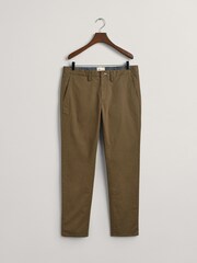 GANT Juniper Green Slim Fit Cotton Twill Chino Trousers - Image 5 of 5