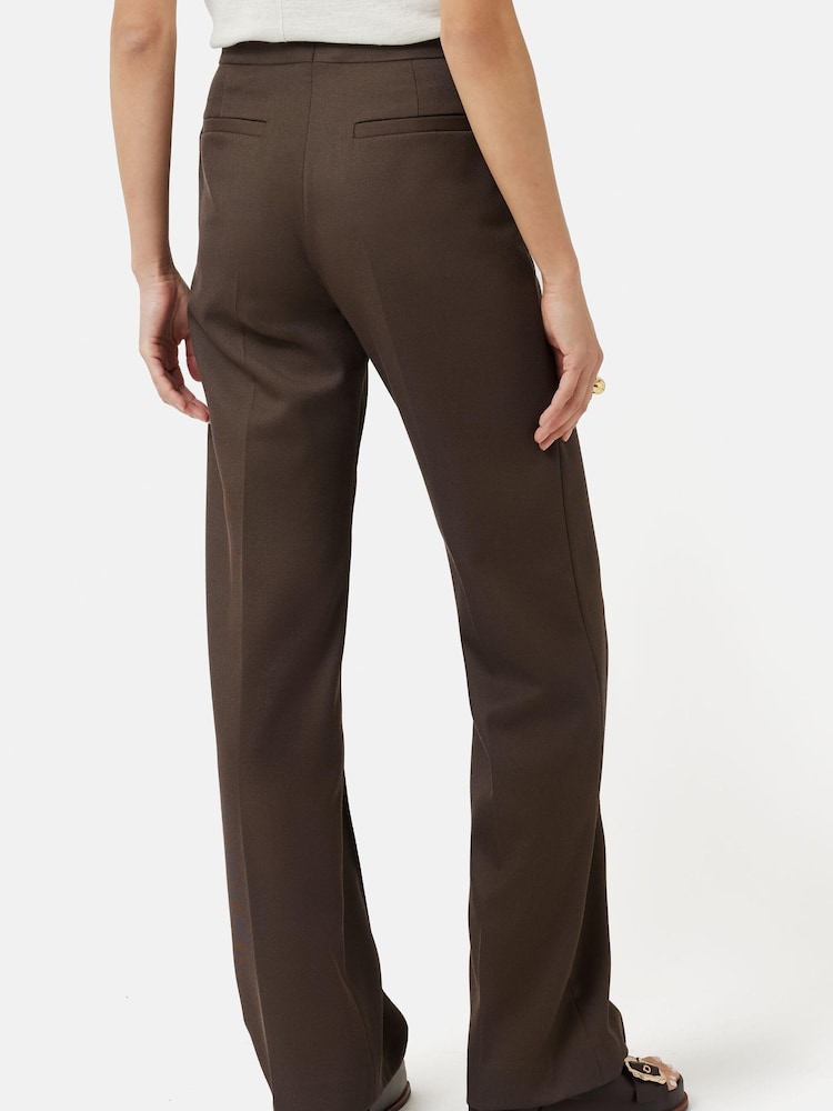 Jigsaw Cotton Twill Nevis Brown Trousers - Image 2 of 5