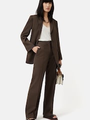 Jigsaw Cotton Twill Nevis Brown Trousers - Image 4 of 5