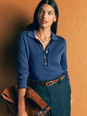 Boden Blue Liz Henley Jumper - Image 1 of 6