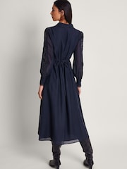 Monsoon Blue Abi Lace Shirt Dress - Image 2 of 5