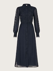Monsoon Blue Abi Lace Shirt Dress - Image 5 of 5