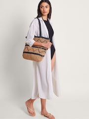 Monsoon White Kira Longline Textured Kira Kaftan - Image 1 of 5