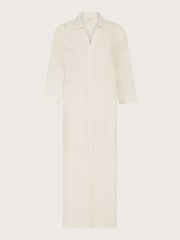 Monsoon White Kira Longline Textured Kira Kaftan - Image 5 of 5