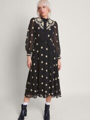 Monsoon Black Embroidered Fiori Shirt Dress - Image 1 of 5