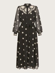 Monsoon Black Embroidered Fiori Shirt Dress - Image 5 of 5