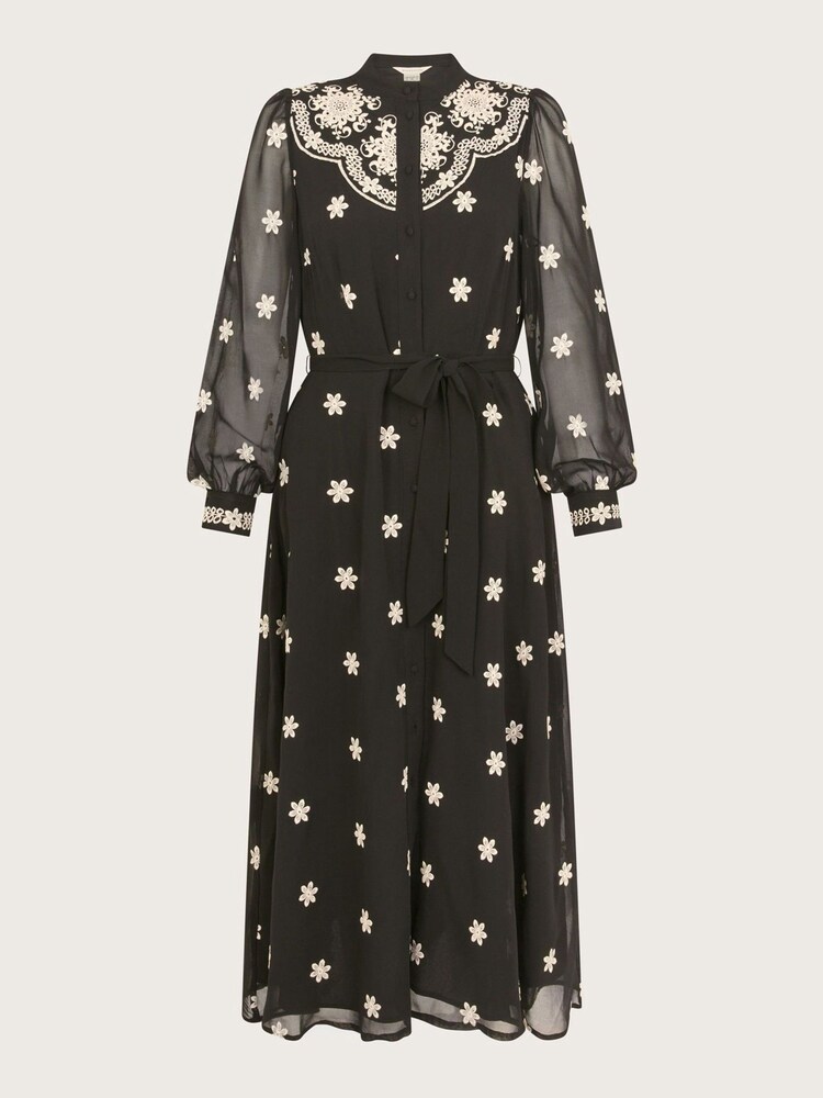 Monsoon Black Embroidered Fiori Shirt Dress - Image 5 of 5