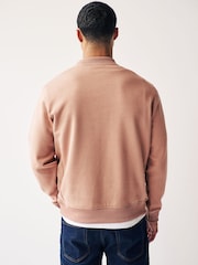 Clay/Neutral Regular Fit Jersey Cotton Rich Crew Sweatshirt - Image 3 of 8
