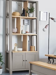 Dove Grey Malvern Oak Effect Storage Ladder Shelf - Image 1 of 9