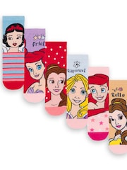 Vanilla Underground Pink Girls Disney Princess Socks 6 Pack - Image 1 of 4