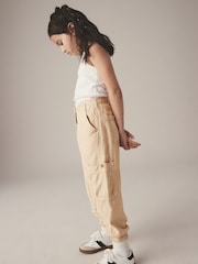 Stone Linen Mix Cargo Trousers (3-16yrs) - Image 2 of 7