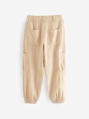 Stone Linen Mix Cargo Trousers (3-16yrs) - Image 6 of 7