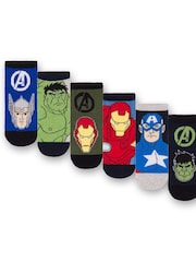 Vanilla Underground Black Marvel Boys Character Socks 6 Pack - Image 1 of 3