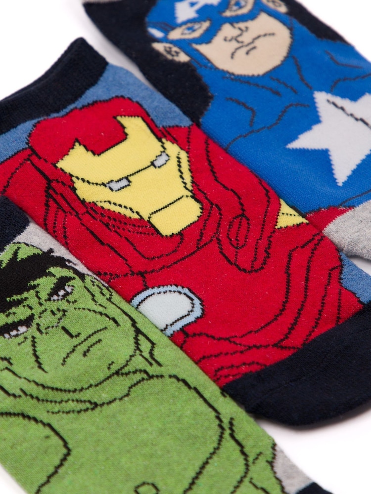 Vanilla Underground Black Marvel Boys Character Socks 6 Pack - Image 2 of 3
