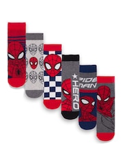 Vanilla Underground Red Spider-Man Boys Character Socks 6 Pack - Image 1 of 3