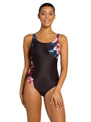 Zoggs Black Adjustable Scoopback Swimsuits With Fixed Foam Cups And Tummy Control - Image 2 of 7