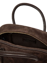 Marrón oscuro - Bolso de noche pequeño de ante Faith de Pure Luxuries London - Imagen 5 de 7