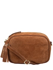 Pure Luxuries London Brown 'Fable' Suede Cross-Body Bag - Image 3 of 7