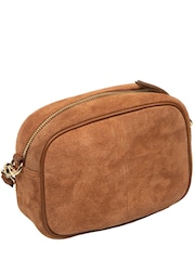 Pure Luxuries London Brown 'Fable' Suede Cross-Body Bag - Image 4 of 7