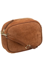 Pure Luxuries London Brown 'Fable' Suede Cross-Body Bag - Image 5 of 7