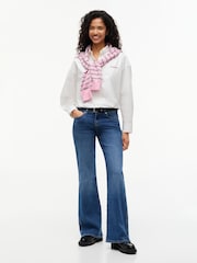 Tommy Jeans Natural Oversized Fit Cropped Gathered Poplin Shirt - Image 3 of 5