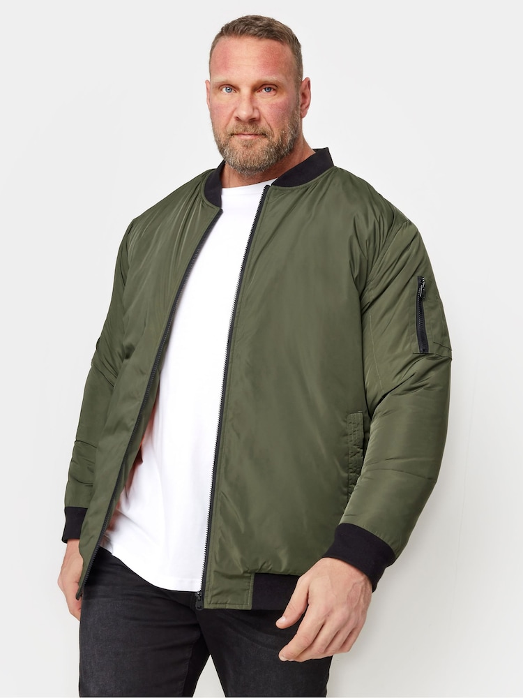 Verde - Chaqueta bomber Rasen de BadRhino Big & Tall - Imagen 1 de 3 Verde - Chaqueta bomber Rasen de BadRhino Big & Tall - Imagen 1 de 3
