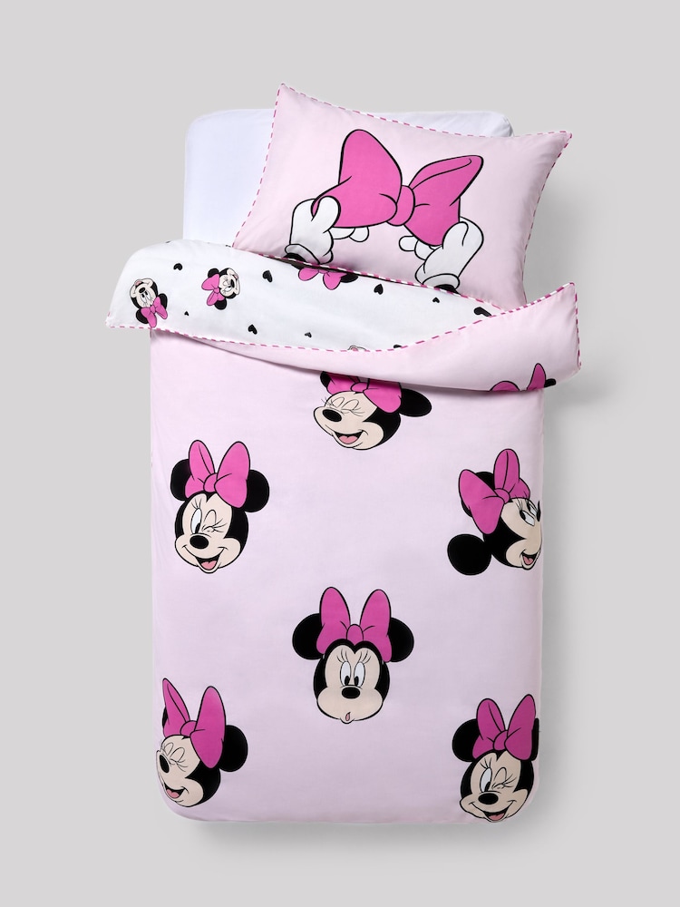 Disney Minnie Mouse Ensemble de housses de couette et de taies d'oreiller en coton 100%. - Image 2 of 9