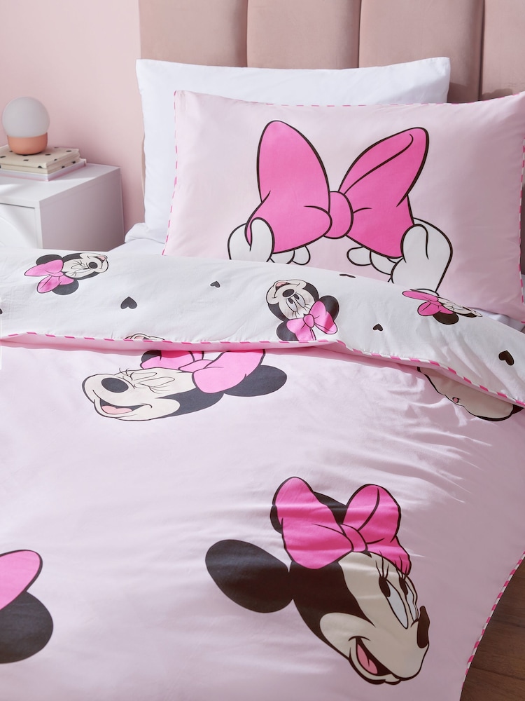 Disney Minnie Mouse Ensemble de housses de couette et de taies d'oreiller en coton 100%. - Image 8 of 9