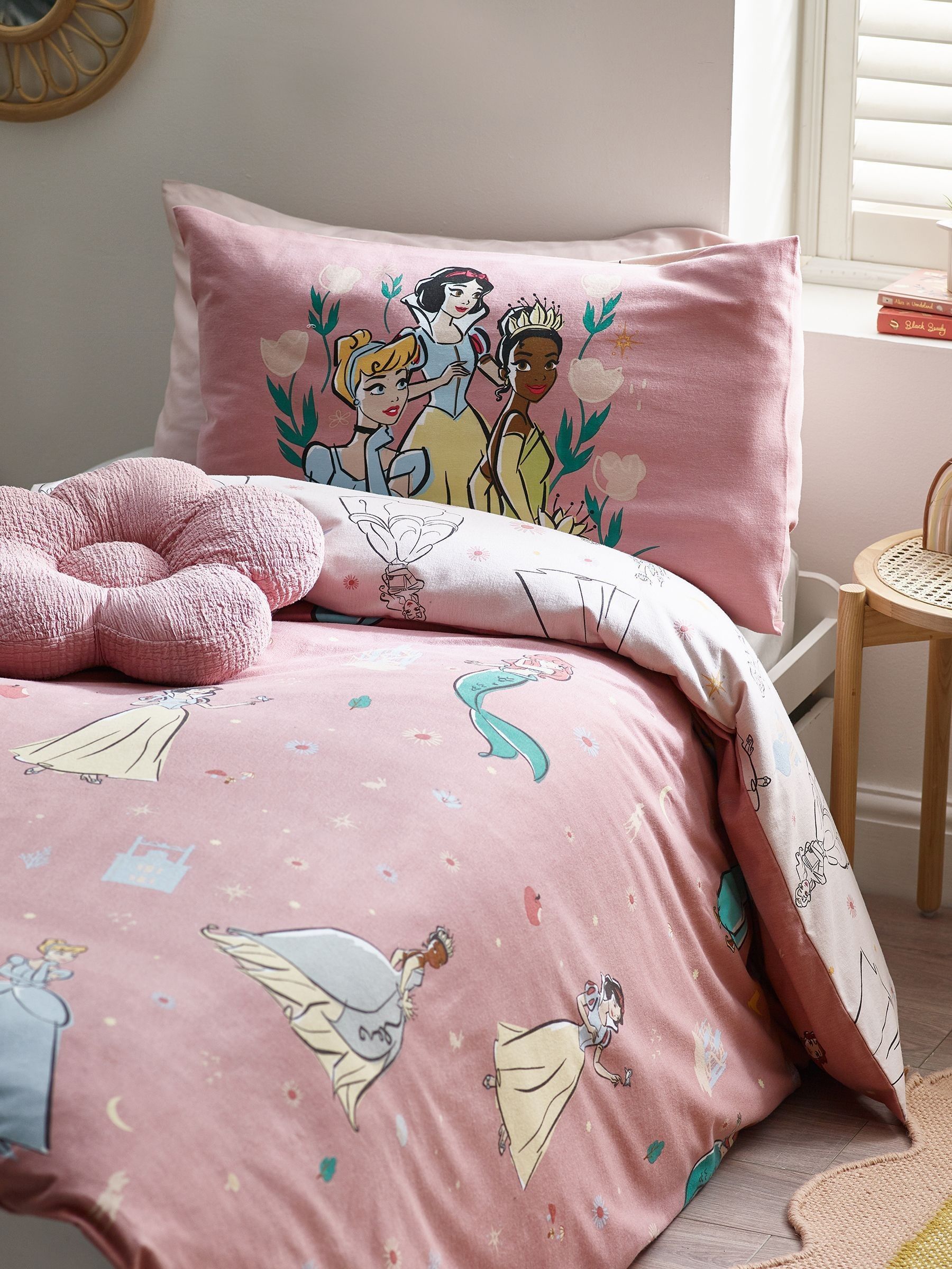 Buy Pink Disney Princess Supersoft Brushed 100 Cotton Duvet Cover and Pillowcase Set from Next Luxembourg