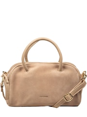 Natural - Bolso de noche pequeño de ante Faith de Pure Luxuries London - Imagen 2 de 6