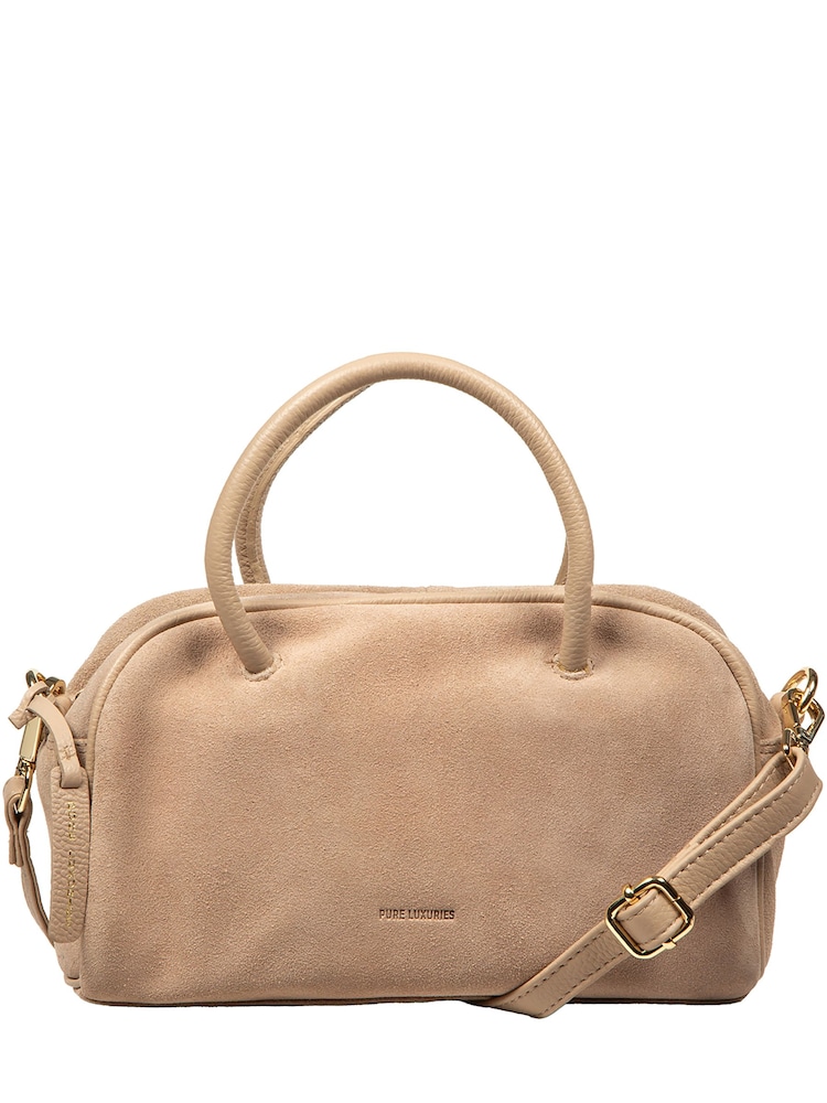 Natural - Bolso de noche pequeño de ante Faith de Pure Luxuries London - Imagen 2 de 6 Natural - Bolso de noche pequeño de ante Faith de Pure Luxuries London - Imagen 2 de 6