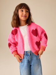 Pink Heart Lofty Cardigan (3-16yrs) - Image 1 of 9