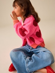 Pink Heart Lofty Cardigan (3-16yrs) - Image 5 of 9
