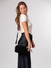 Negro - Bolso de noche pequeño de ante Faith de Pure Luxuries London - Imagen 1 de 8