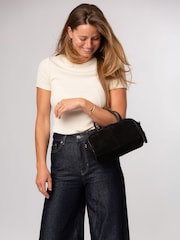 Negro - Bolso de noche pequeño de ante Faith de Pure Luxuries London - Imagen 4 de 8