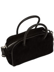 Negro - Bolso de noche pequeño de ante Faith de Pure Luxuries London - Imagen 6 de 8
