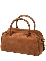 Marrón - Bolso de noche pequeño de ante Faith de Pure Luxuries London - Imagen 3 de 6
