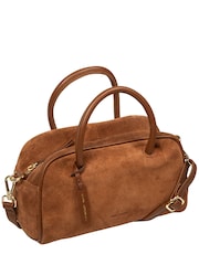 Marrón - Bolso de noche pequeño de ante Faith de Pure Luxuries London - Imagen 4 de 6