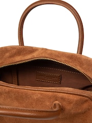 Marrón - Bolso de noche pequeño de ante Faith de Pure Luxuries London - Imagen 5 de 6
